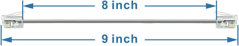 NECABLES 2Pack 8 Inch Short Telephone Cord Phone Cable Wall Phone Cord for Landline RJ11 6P4C Male to Male - Image 2