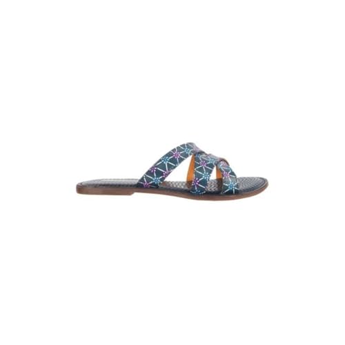 Mochi Women Blue Flat Fashion Slip-on Slide Chappal UK/7 EU/40 (41-259) - Image 4