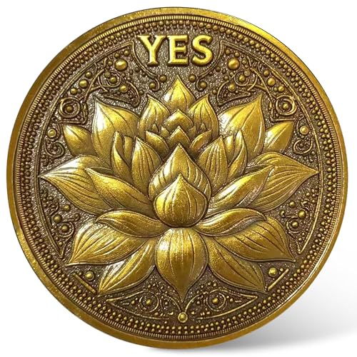 CYOUNG Golden DecisionMaking Coin Elegant YesNo Challenge Coin with Lotus and Phoenix Design - Image 1
