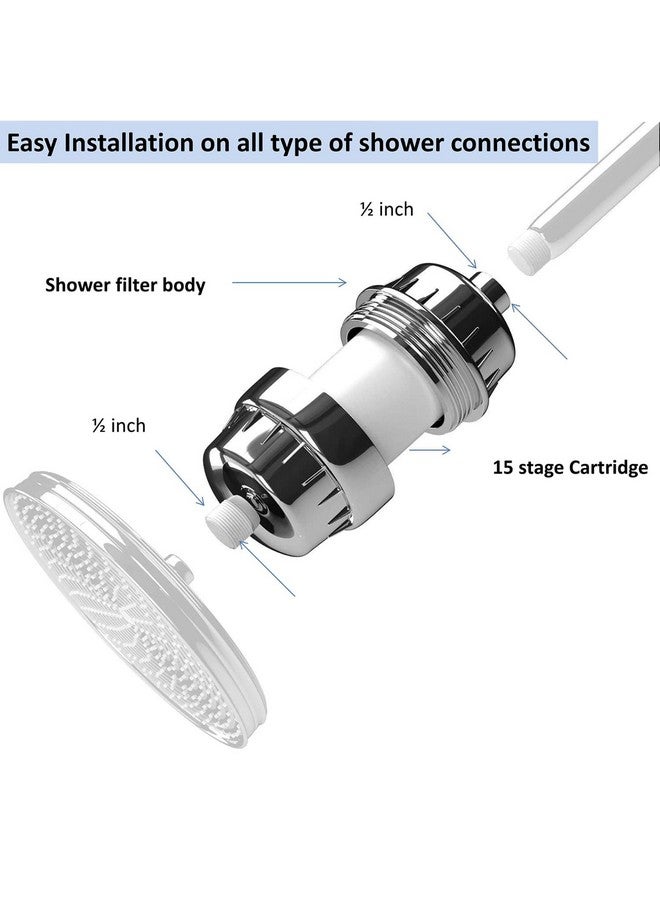 IONIX Water Softener | 1 Year Warranty | Hard Water Softener for Tap and Shower Heads, Shower Filter for Bathroom, 15 Stage Hard Water Filter with Easy Self-Installation (Chrome, Set of 1) - Image 4