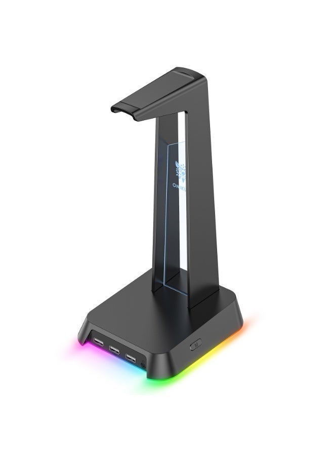 ONIKUMA Headset Display Stand ST-2 with 3 USB+Audio Port Headphone Support Earphone Desk Hanger Holder Storage Accessory - Image 1