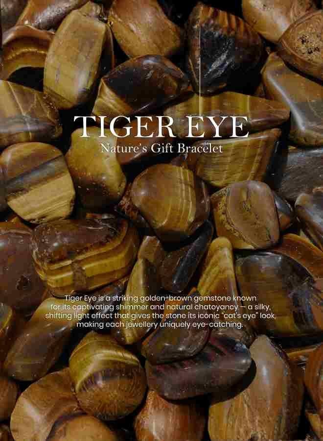 British Fossils Natures Gift Chip Bracelet Tiger Eye - Image 2