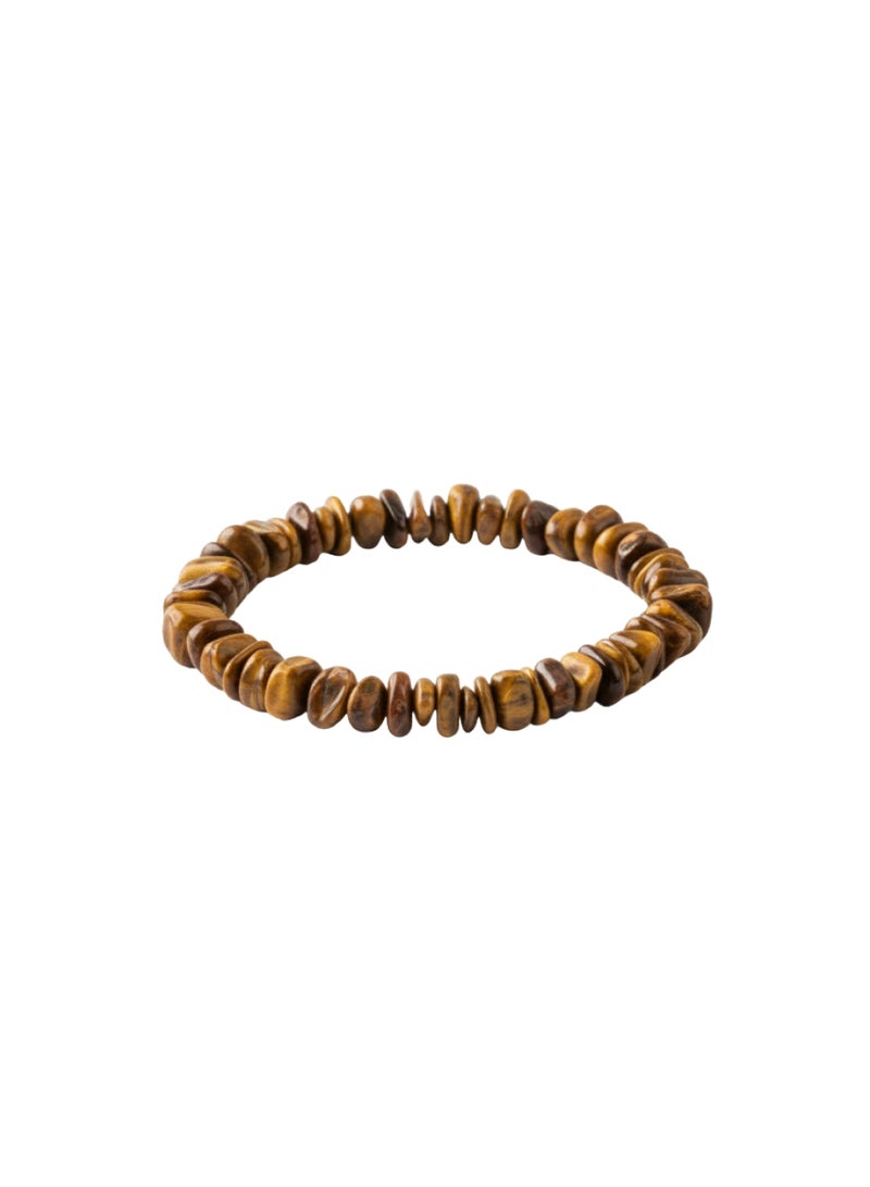 British Fossils Natures Gift Chip Bracelet Tiger Eye - Image 1