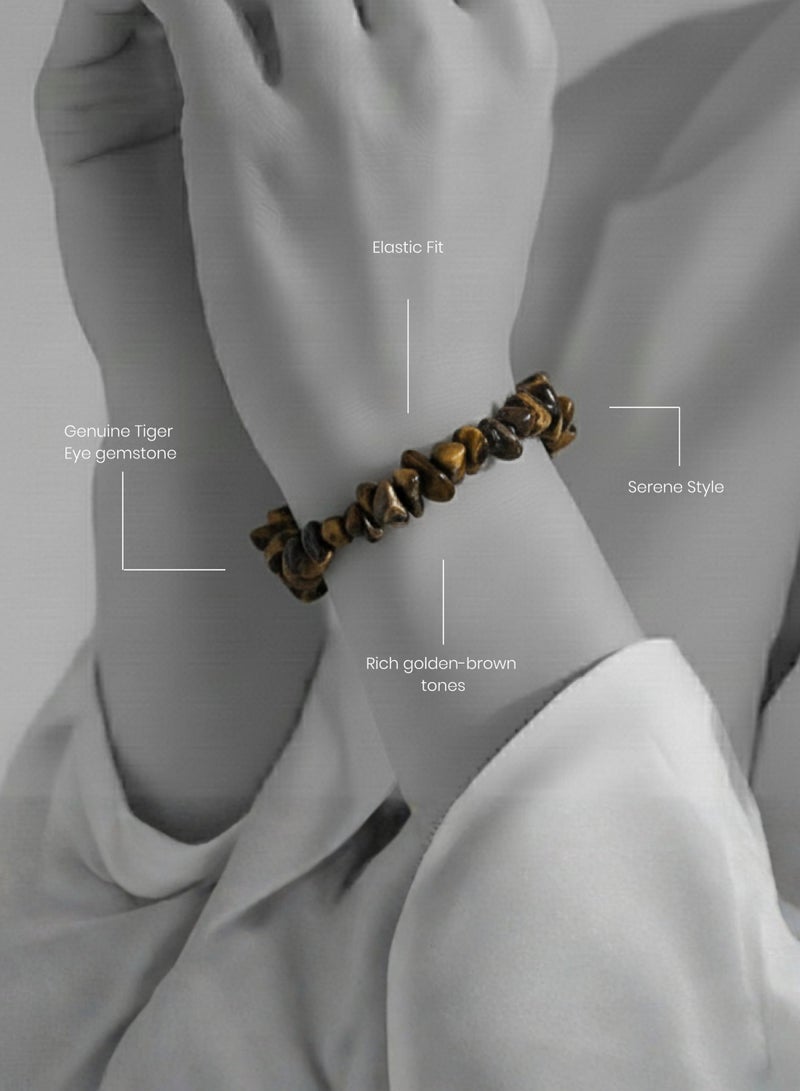 British Fossils Natures Gift Chip Bracelet Tiger Eye - Image 3