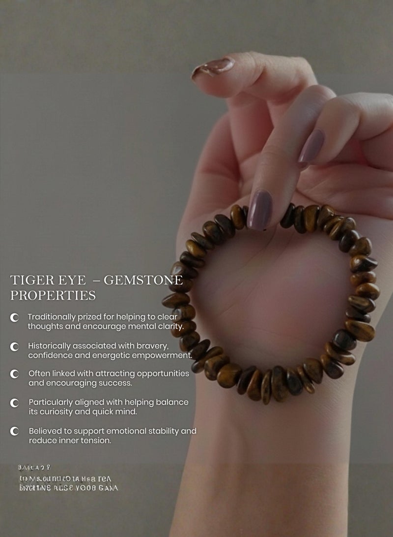 British Fossils Natures Gift Chip Bracelet Tiger Eye - Image 5