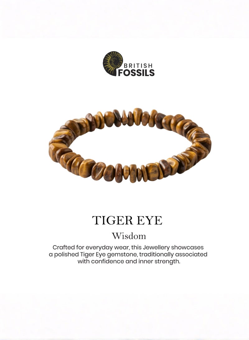 British Fossils Natures Gift Chip Bracelet Tiger Eye - Image 4