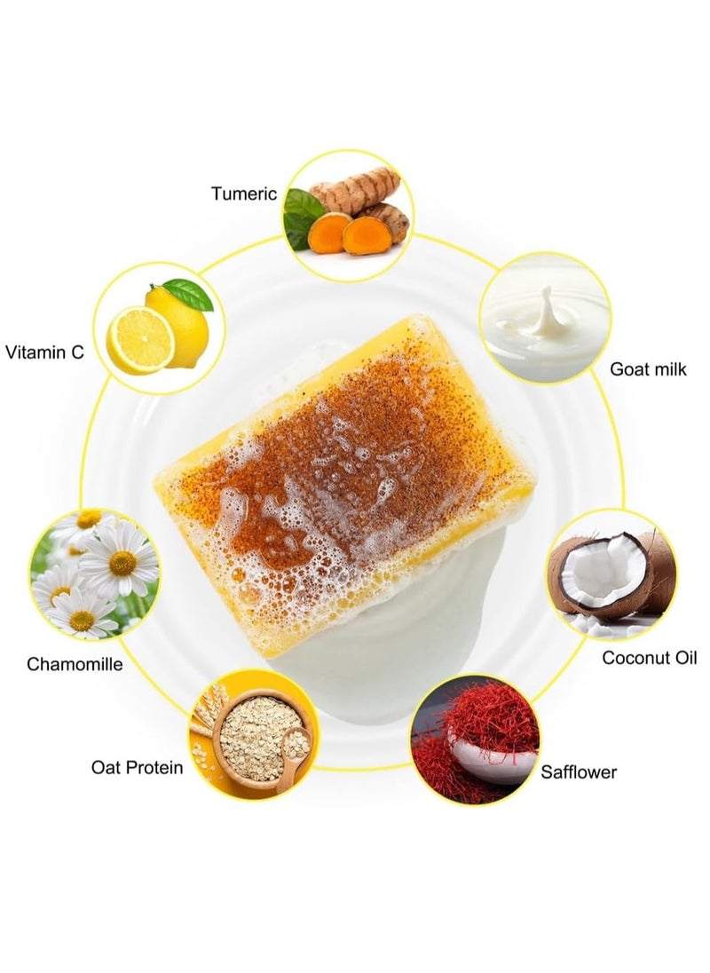 IKZEE - Lemon Turmeric Kojic Acid Soap - Dark Spot Corrector, Deep Cleansing Bar - Brightening & Moisturizing Soap for Face & Body - Natural Skin Whitening Formula (100g) - Image 1