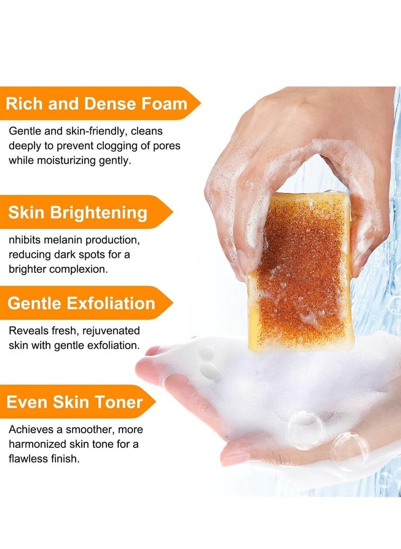 IKZEE - Lemon Turmeric Kojic Acid Soap - Dark Spot Corrector, Deep Cleansing Bar - Brightening & Moisturizing Soap for Face & Body - Natural Skin Whitening Formula (100g) - Image 1