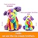 PUNP 16 Candy Labrador Plush Soft Cuddly Puppy Dog Stuffed Animal Large Stuffed Dog with Colorful Fur Mothers Day Birthday for Kids Pets Girls - Image 4