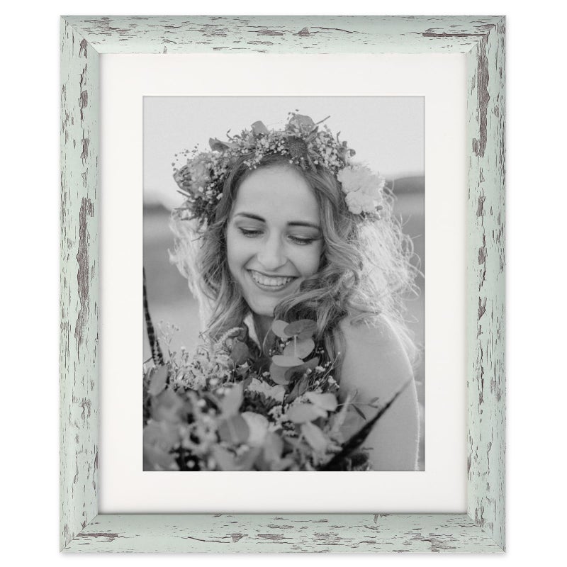 AEVETE Picture Frame 8x10 Light Green Photo Frames Rustic for Wall and Desk Decor - Image 1