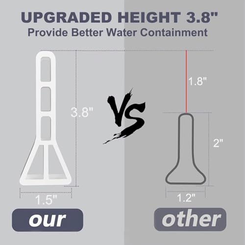 Ronsoile 3.8" High Shower Threshold Water Dam Barrier, 2025 Upgraded 67" Collapsible Shower Water Blocker, Guard for Walk in Shower, Water Guard Stopper for Floor, Shower Door Water Blocker - Image 2