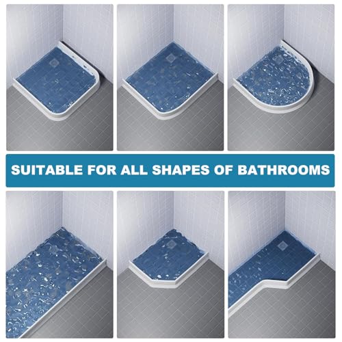 Ronsoile 3.8" High Shower Threshold Water Dam Barrier, 2025 Upgraded 67" Collapsible Shower Water Blocker, Guard for Walk in Shower, Water Guard Stopper for Floor, Shower Door Water Blocker - Image 4