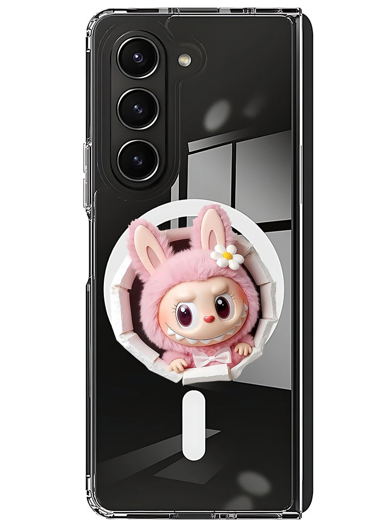 Theodor Magnetic Case for Samsung Galaxy Z Fold 6 Compatible with MagSafe Wireless Charging, Shockproof Phone Bumper Cover Labubu (9) - Image 1