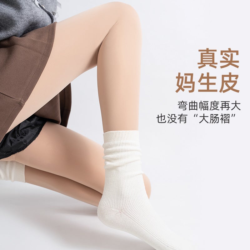 Bare Leg Artifact Women'S Naked Supernatural Thickened Fleshy Pantyhose Fleece-Lined Anti-Hook Silk Without Crotch Pantyhose - Image 4