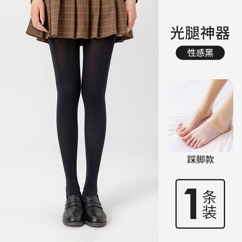 Bare Leg Artifact Women'S Naked Supernatural Thickened Fleshy Pantyhose Fleece-Lined Anti-Hook Silk Without Crotch Pantyhose - Image 1