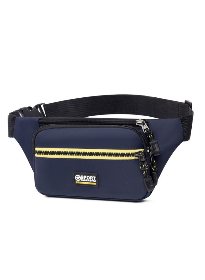 Generic Waist Bag For Men And Women Working Site Mobile Phone Bag Strong And Durable Multi-layer Stall Business Wallet-Color:Dark Blue  - Image 1