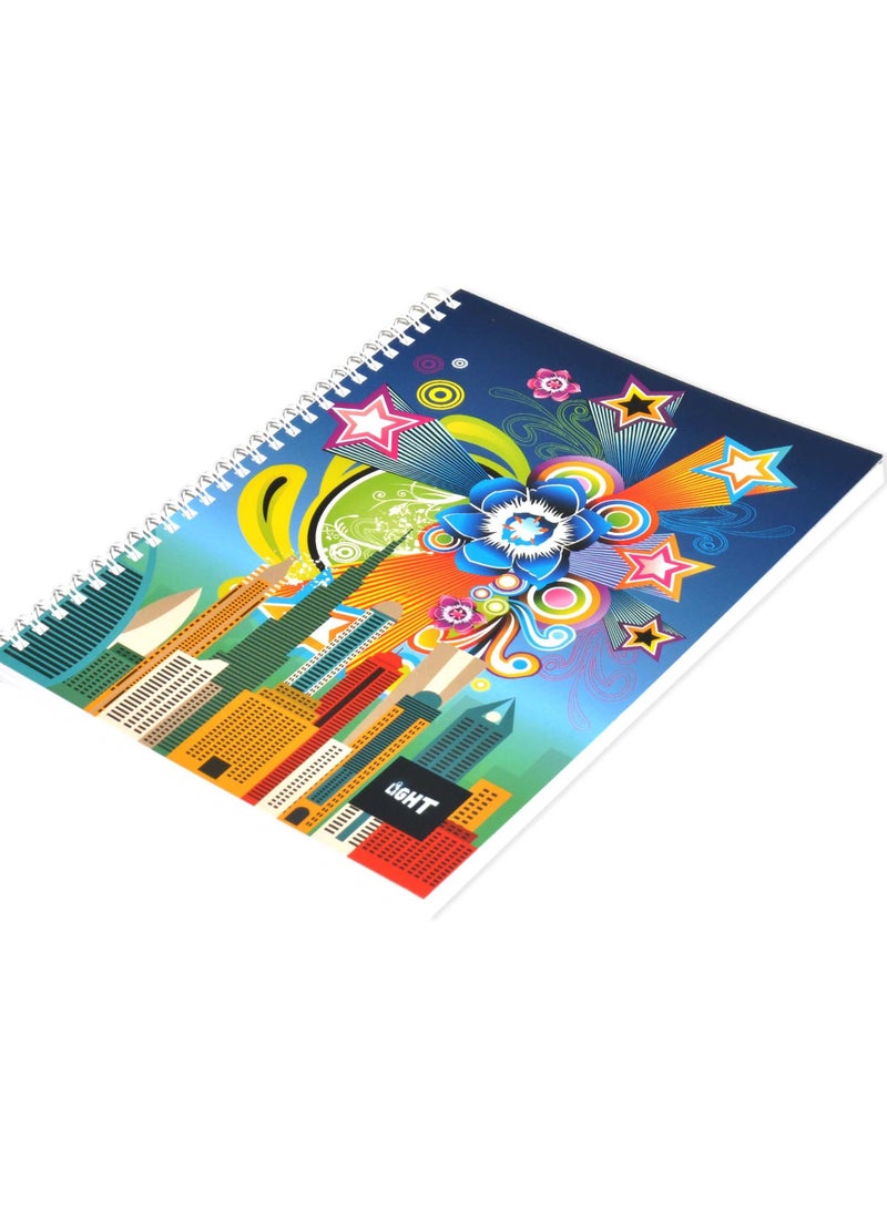 FIS LIGHT Pack of 10  Spiral Soft Cover Notebook, Single Line, 9X7 Inches (22.86 X 20.32 CM), 100 Sheets -LINB971608S - Image 4