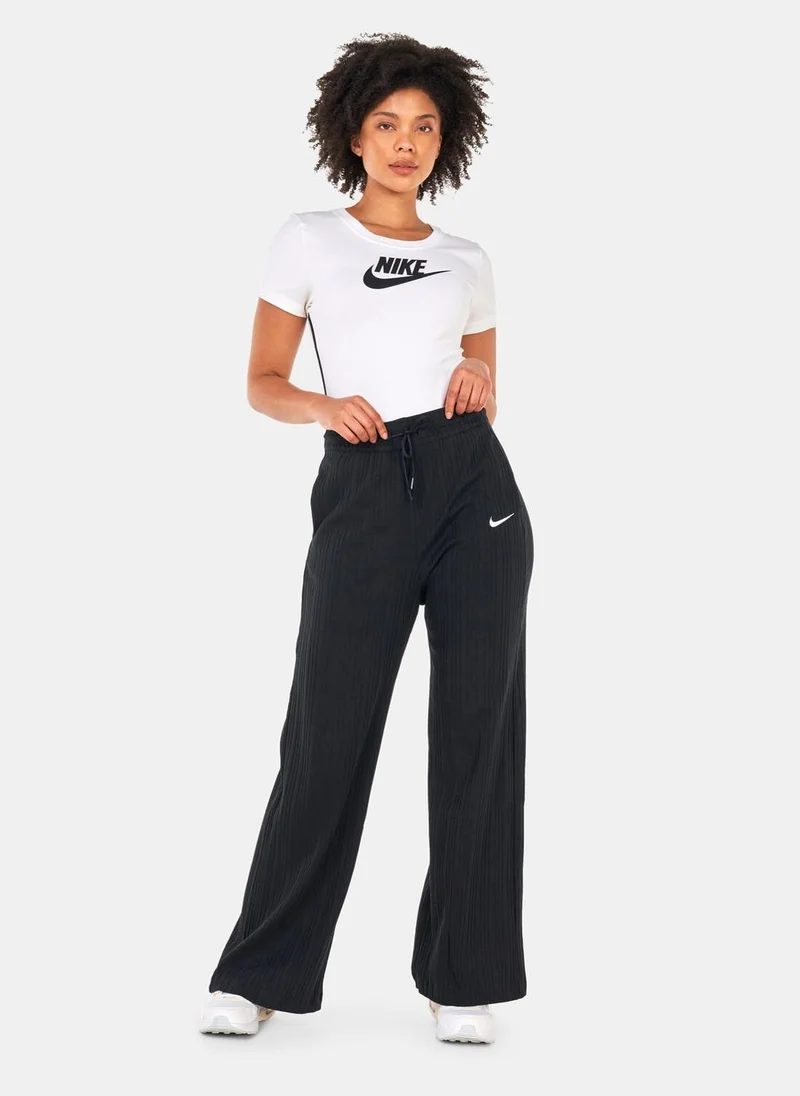 Nike Women's Ribbed Jersey Wide-Leg Pants