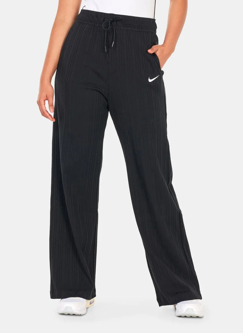 Nike Women's Ribbed Jersey Wide-Leg Pants