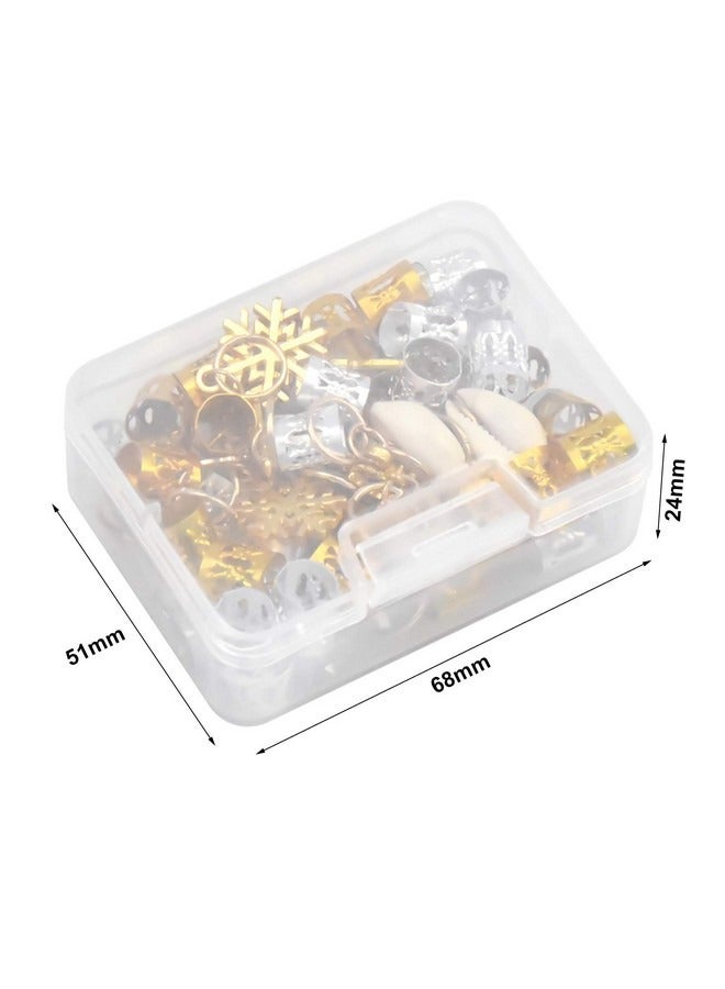 بيوينتي 80 قطعة من حلقات ضفائر الشعر وأساور الشعر المعدنية وضفائر الشعر النحاسية وقلادات الشعر وإكسسوارات عصابة الرأس باللونين الذهبي والفضي - Image 4