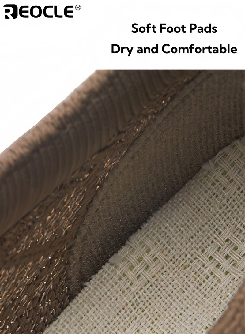 REOCLE Women's Knit Slip-On Shoes with Platform Sole Design and Summer Breathable Feature Fashion Shoes with One-Step Convenience for Casual Wear - Image 3