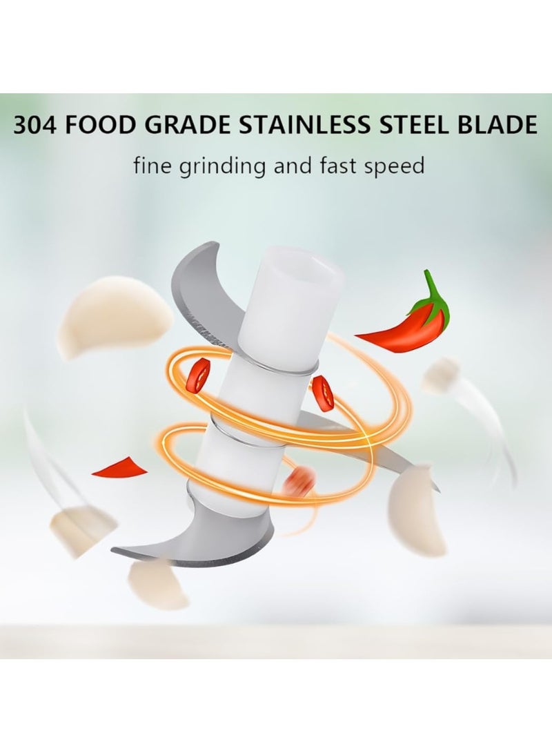 آي هوم شوب مفرمة ثوم كهربائية مع USB، محضرة طعام 250 مل، مفرمة خضروات صغيرة، مفرمة لحم محمولة للثوم والزنجبيل والفلفل الحار والخضروات ， مفرمة ثوم هراسة （أبيض） - Image 2