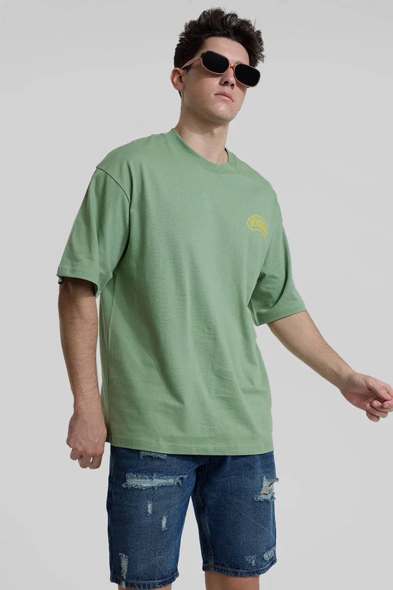سنيتش Sage Graphic Half Sleeve Oversized Streetwear T-Shirt