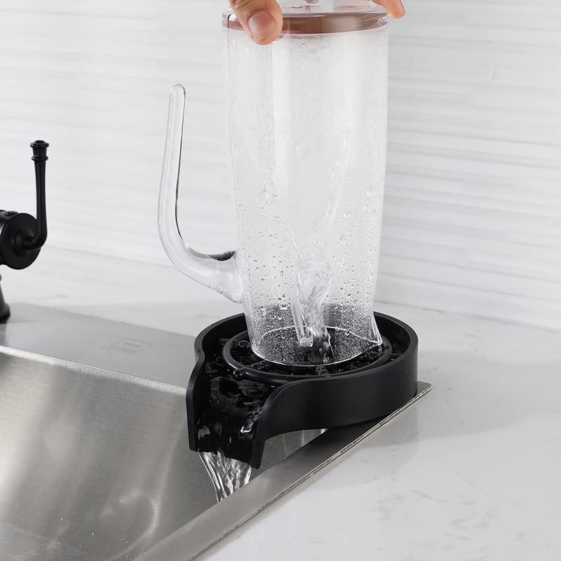 Fossa Glass Rinser Heavy SS Black Washer Cleaner Accessories Quick Rinser for Baby Bottle Rinser Kitchen Sink Automatic Flushing Device - Image 4