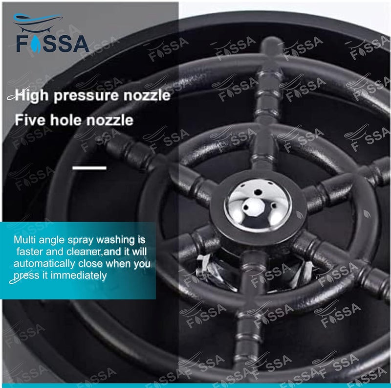 Fossa Glass Rinser Heavy SS Black Washer Cleaner Accessories Quick Rinser for Baby Bottle Rinser Kitchen Sink Automatic Flushing Device - Image 3