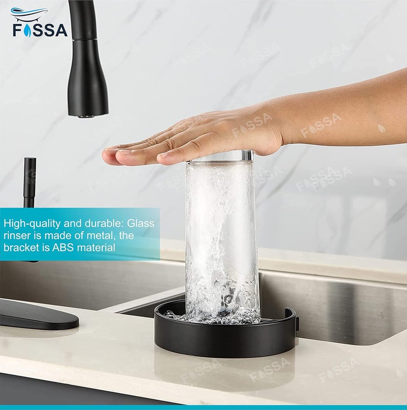 Fossa Glass Rinser Heavy SS Black Washer Cleaner Accessories Quick Rinser for Baby Bottle Rinser Kitchen Sink Automatic Flushing Device - Image 2