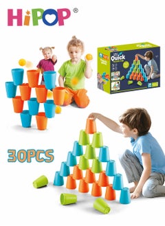 30 Piece Stacking And Nesting Cups Building Set Quick Stack Cups Interactive Game