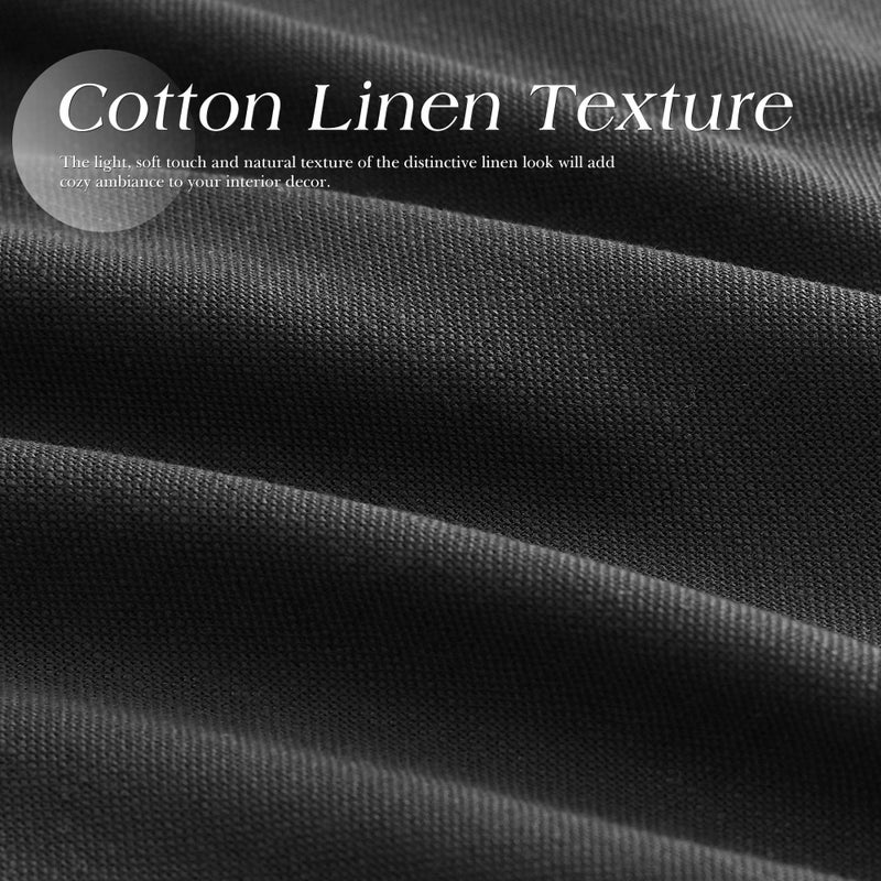 Nanspring Linen Sheer Curtains 120 inches Long 2 Panels Set Grommet Textured Light Filtering Black Boho Living Room Curtains Modern Minimalist Long Floor to Ceiling Large Window Curtains 10ft Tall 52X120 - Image 4