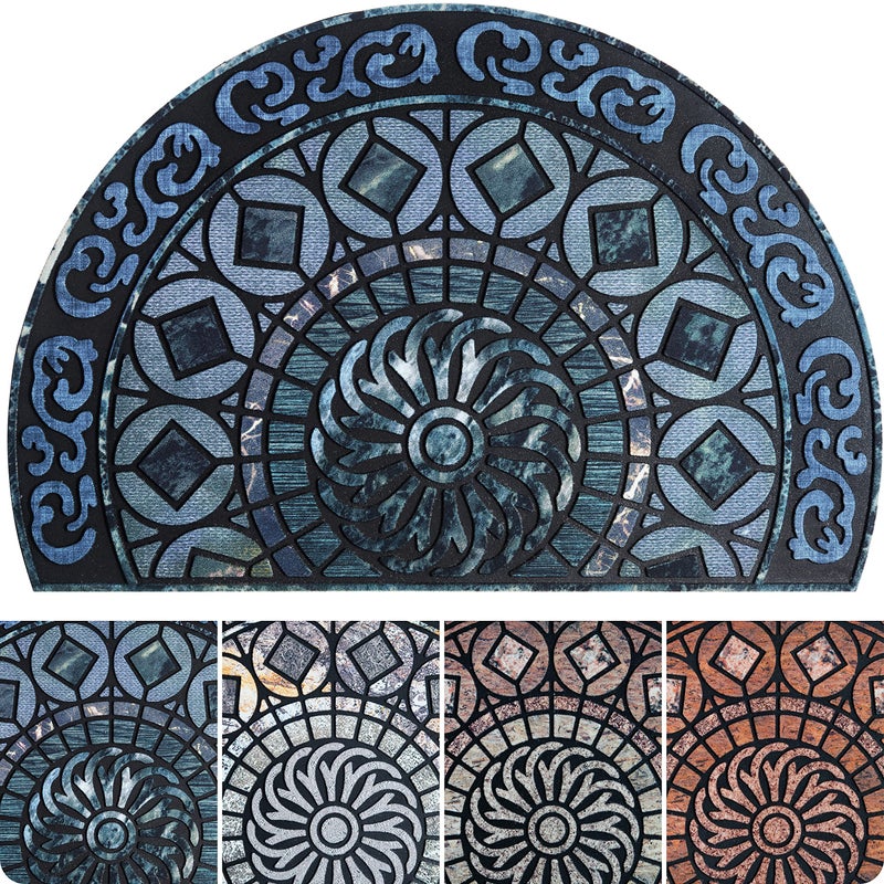 ubdyo Warm Stylish Front Door Mat - Low Pile Front Door Mat Outside Entrance - Muddy Dirt Trapping Welcome Matt Outdoor - Rubber Backing Anti Slip Indoor Doormat Entrance - Large 23" 'x 35" - Image 1