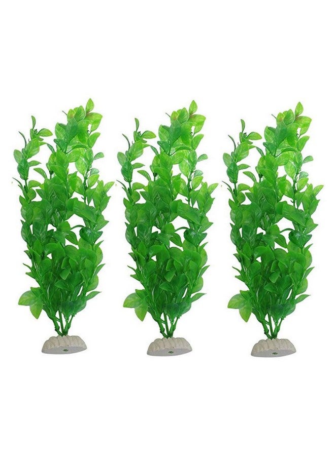 WAFJAMF WAF Aquarium Fish Tank Green Plastic Artificial Plants 10.6 inch High Set of 3Pcs  - Image 1