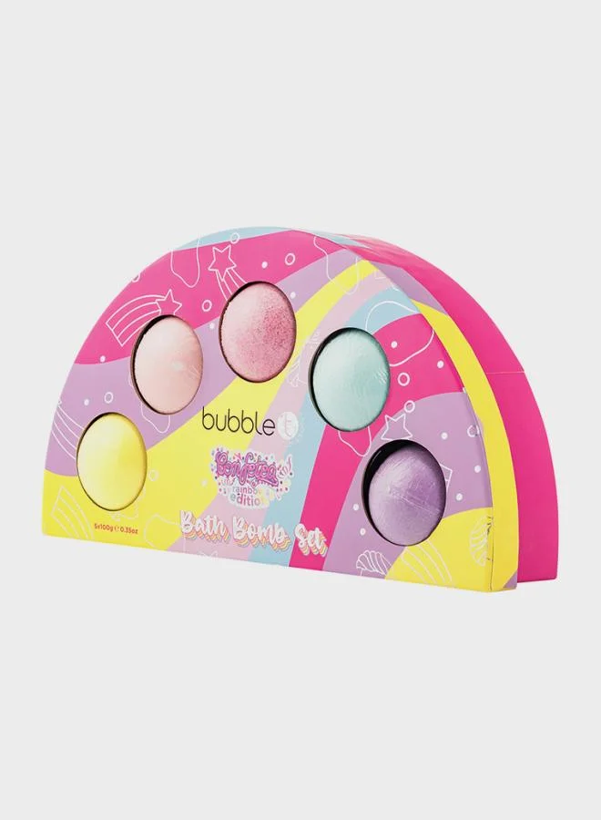 bubble t cosmetics Rainbow Shower Gel Bubble Bath Fizzer Set, Savings 32%