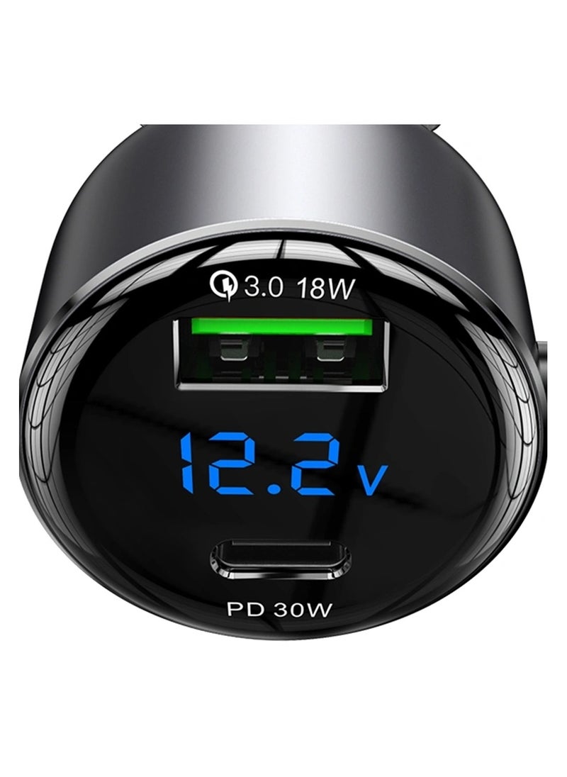 Yesido PD 30W Type-C, QC3.0 18W US-A Car Charger  - Image 3
