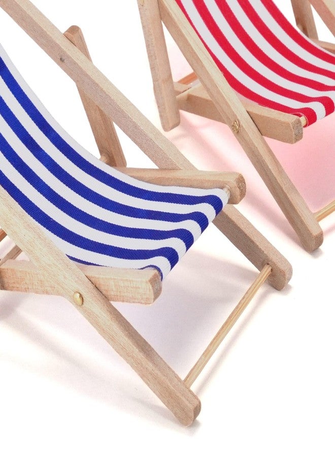 CHAMBERY 1:12 Scale Miniature Beach Chair 2Pcs Dollhouse Outdoor Furniture Accessories - Image 5