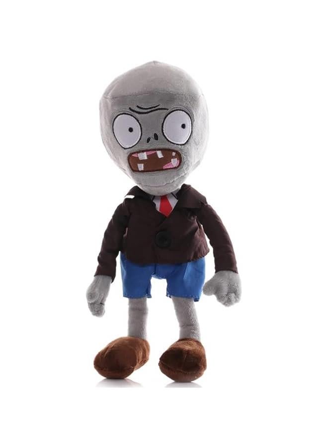 PVZ Stuffed Toys: Zombie Plant Plush Set with 50pcs Stickers (Grey Zombie) 