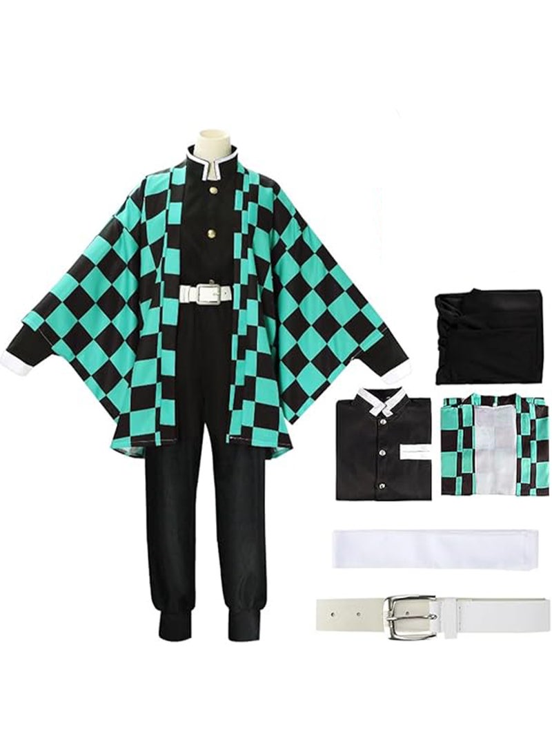 Demon Slayer Kamado Kamado Tanjirou Costume Slayer Anime Cosplay Kimono Outfit Halloween Costume for Men - Image 1