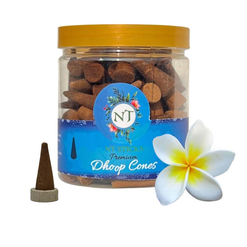 Frangipani Fragrance Dhoop Cone Jar, 400 Grams, for Pooja, Meditation, Aromatherapy, Yoga - Image 1