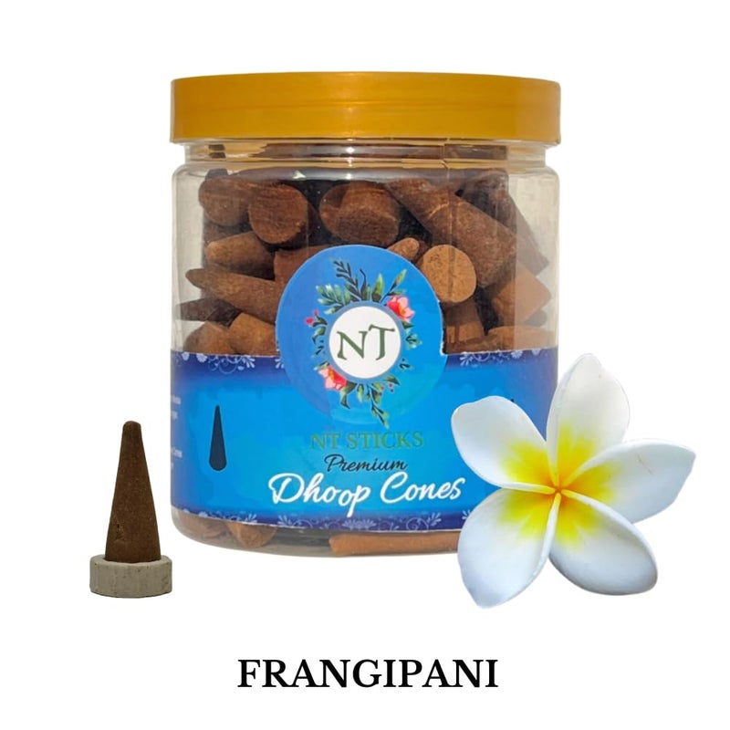 Frangipani Fragrance Dhoop Cone Jar, 400 Grams, for Pooja, Meditation, Aromatherapy, Yoga - Image 2