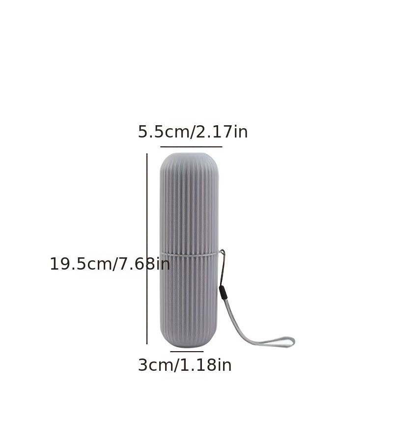 Grey Travel Toiletries Cup Set Portable Mouthwash Storage Box Electric Toothbrush Case Dual Use - Image 4