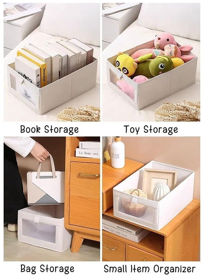BOUND MOAT - 2pcs Wardrobe Clothes Organizer Foldable Visible Drawer Closet Organizers with Mesh Window and Handle Washable Drawer Box for Clothing, T-Shirt, Pants, Toys & Books - Image 1