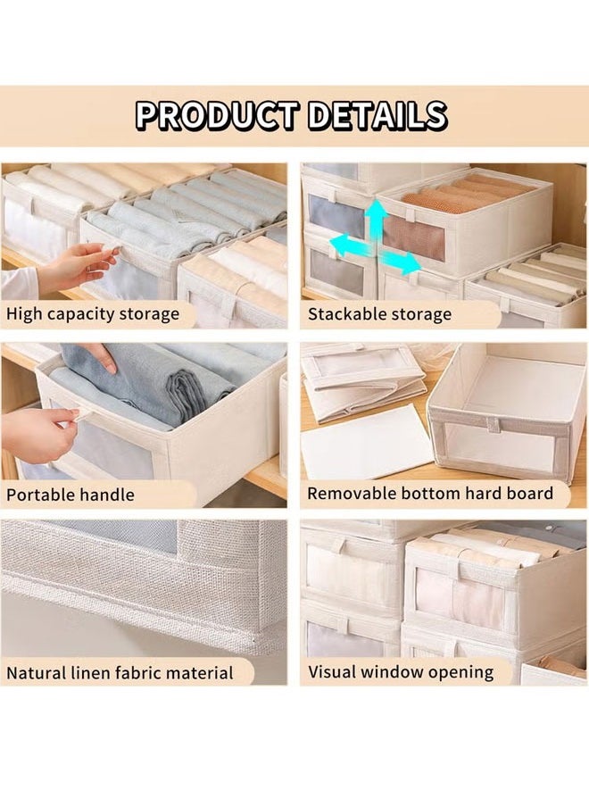 BOUND MOAT - 2pcs Wardrobe Clothes Organizer Foldable Visible Drawer Closet Organizers with Mesh Window and Handle Washable Drawer Box for Clothing, T-Shirt, Pants, Toys & Books - Image 1