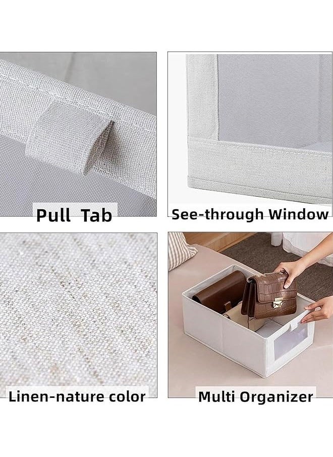 BOUND MOAT - 2pcs Wardrobe Clothes Organizer Foldable Visible Drawer Closet Organizers with Mesh Window and Handle Washable Drawer Box for Clothing, T-Shirt, Pants, Toys & Books - Image 1