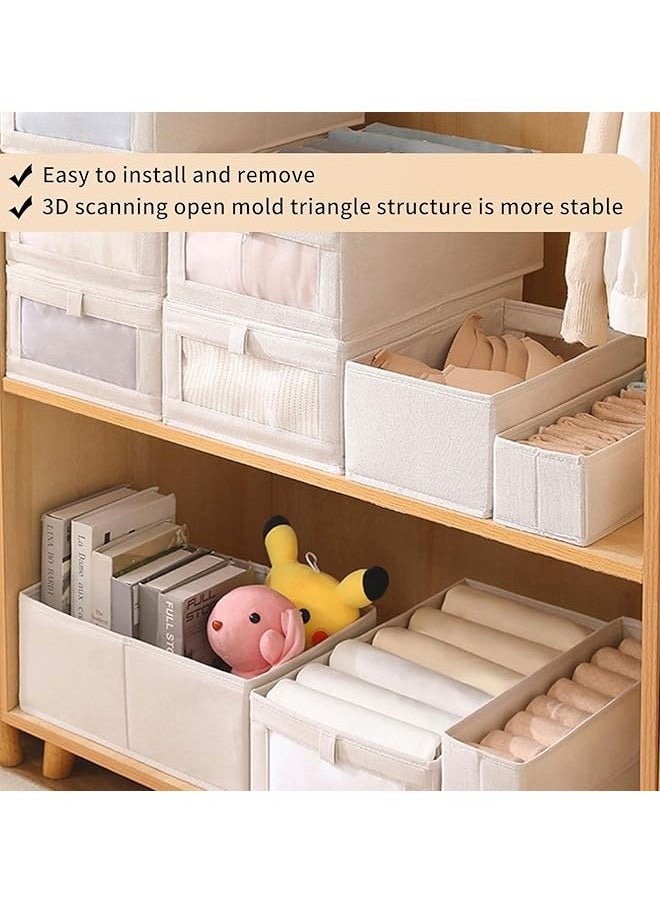 BOUND MOAT - 2pcs Wardrobe Clothes Organizer Foldable Visible Drawer Closet Organizers with Mesh Window and Handle Washable Drawer Box for Clothing, T-Shirt, Pants, Toys & Books - Image 1