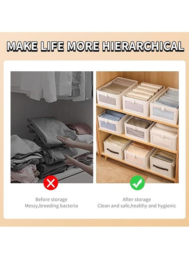 BOUND MOAT - 2pcs Wardrobe Clothes Organizer Foldable Visible Drawer Closet Organizers with Mesh Window and Handle Washable Drawer Box for Clothing, T-Shirt, Pants, Toys & Books - Image 1