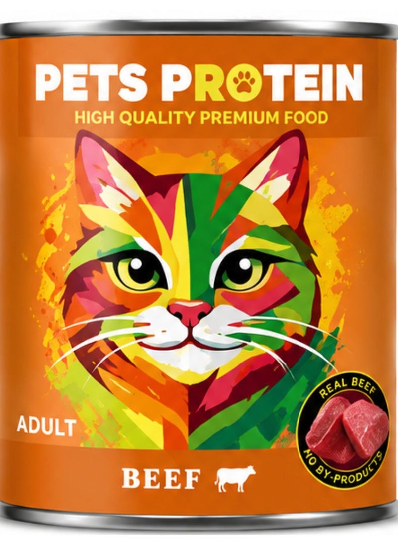 Pets Protein Adult Wet Cat Food with BPets Protein Adult Wet Cat Food with Beef 400g Pack of 6 Cans Pets Zoneeef 400g – Pack of 6 Cans | Pets Zone - Image 3