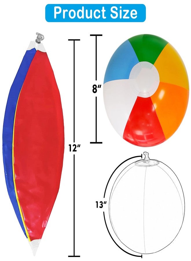 Lamnhin 12'' Beach Ball for Kids: 14 Pack Beach Balls Bulk Inflatable Pool - Beach Balls Bulk Hawaiian Tropical Theme Party Decorations Favors Supplies - Image 2