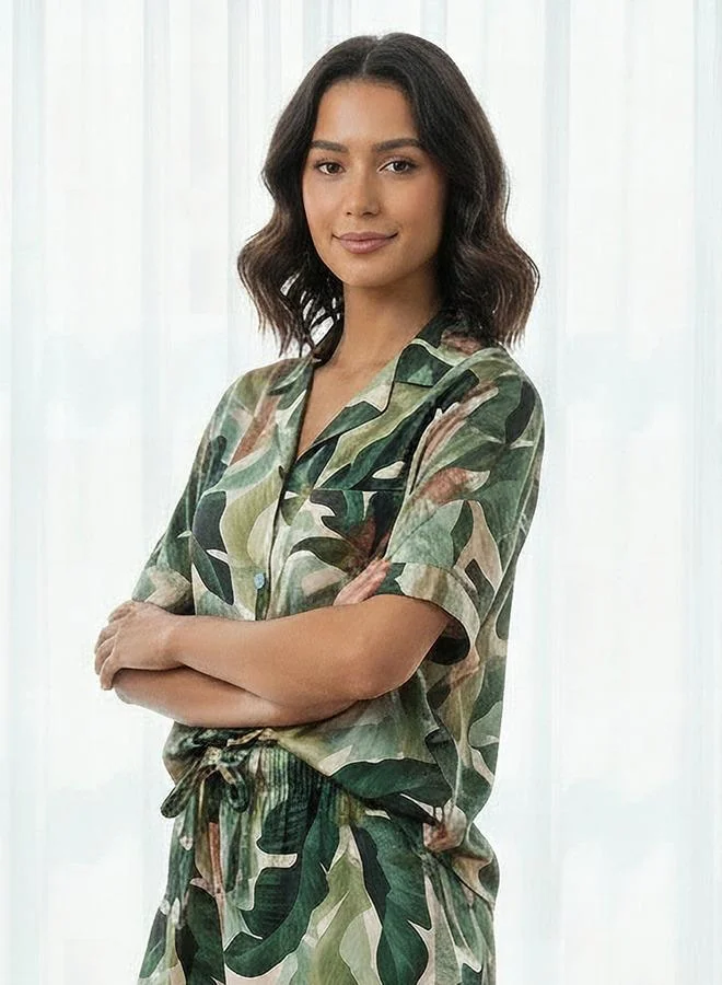 أدريا طقم شورتات أدارايا قميص بأزرار وشورت